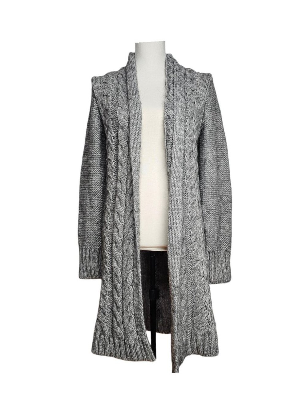 Elsamanda Made in Italy Alpaca Wool Chunky Knit Duster longline Cardigan Size M - Picture 2 of 12